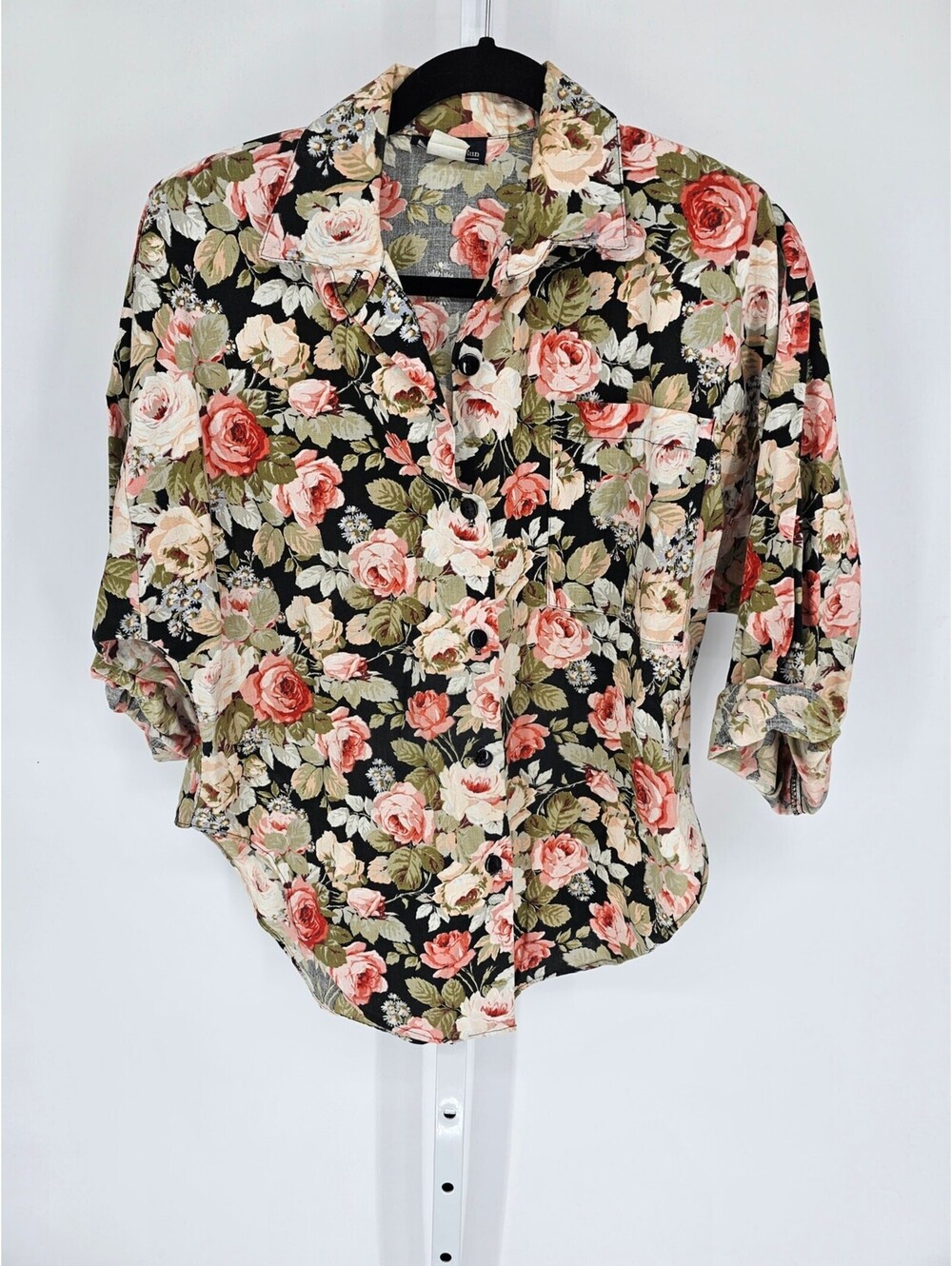 Hunters Run Women's Multicolored Floral Long Sleeve Button-Down Shirt Size M